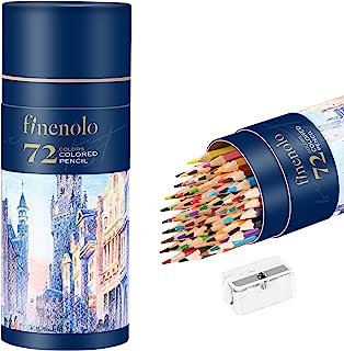 finenolo 72 Colored Pencils for Best Coloring Books, Soft Core, Art Drawing Pencils for Artists Kids Beginners, Coloring Pencils - HD 

Photo